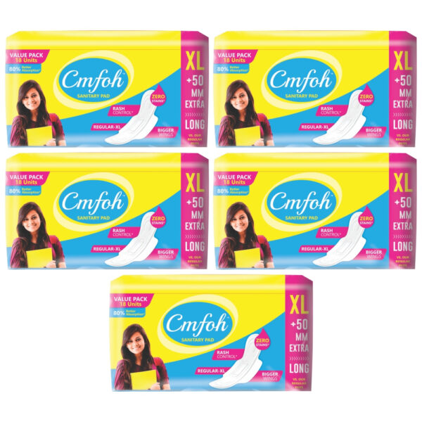 CMFOH XL SANITARY PADS FOR WOMEN 90 PIECES IN A COMBO PACK OF 5 - Image 5